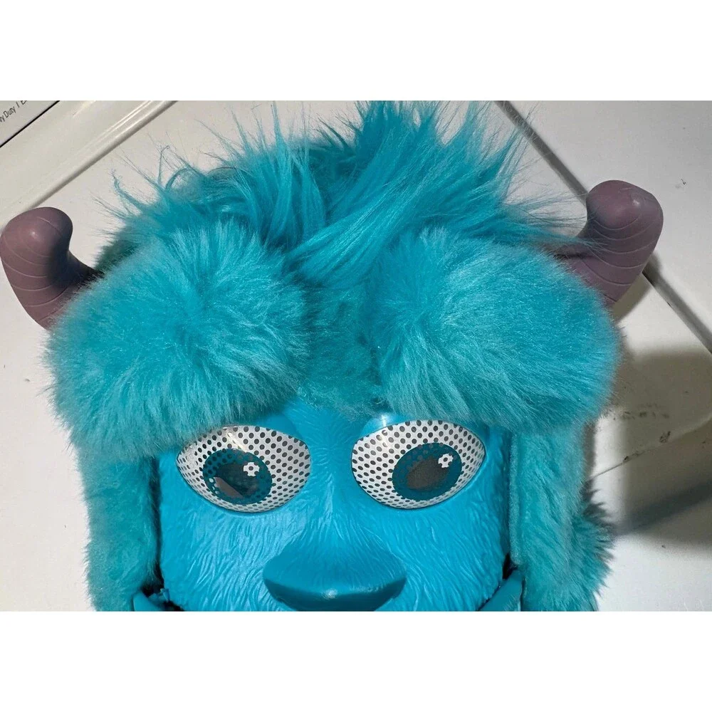 Disney Pixar Monsters, Inc. Sulley moving mouth mask with soft teal fur